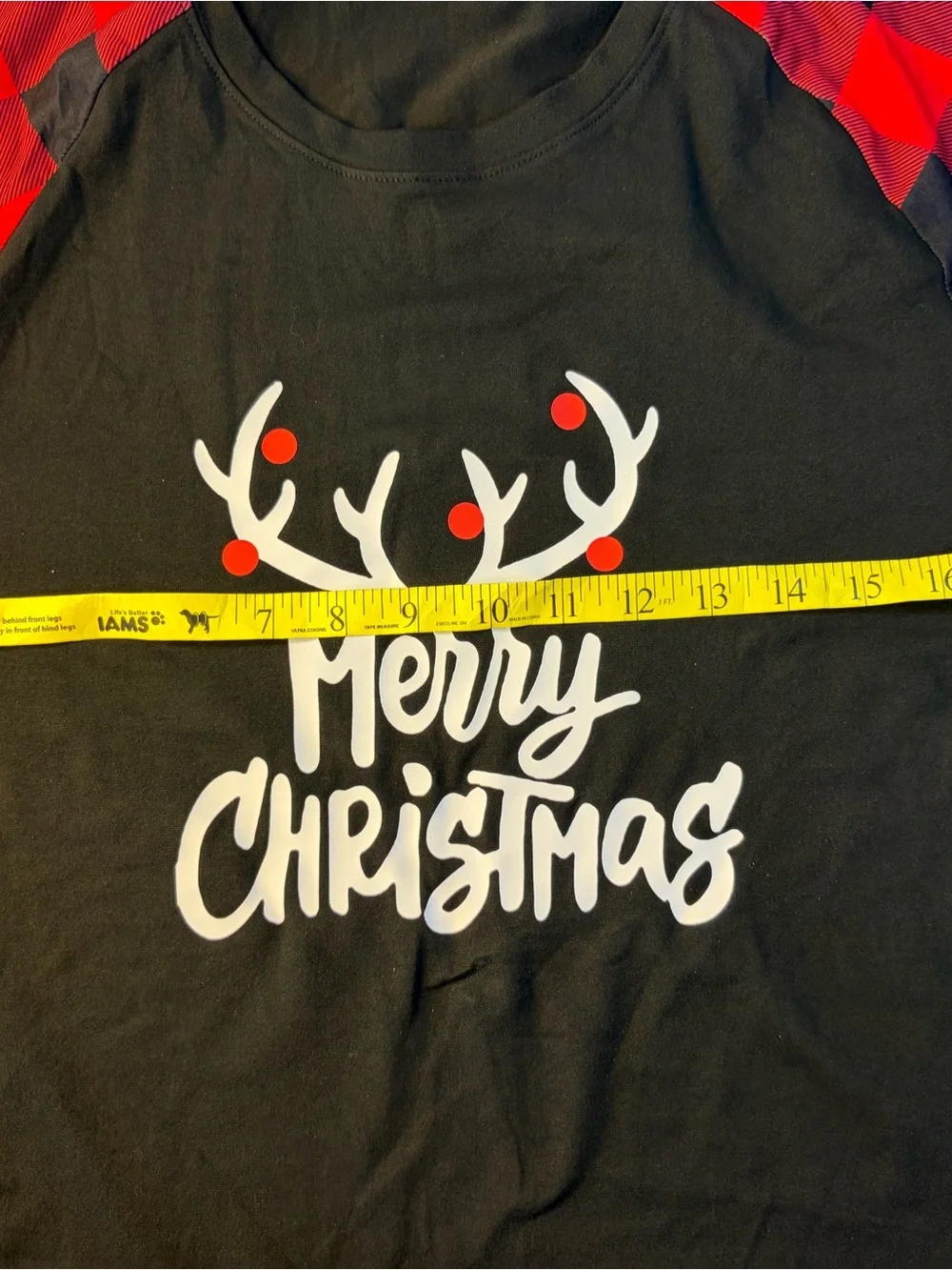 Merry Christmas Black & Red Plaid Kids Pajama Set, Medium, NWT
